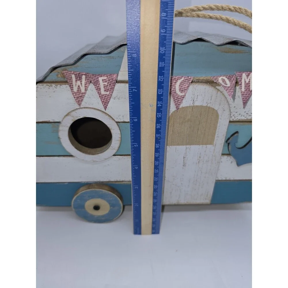 Coastal Camper Birdhouse Wall Decor Big Lots Rustic Wooden Beach Trailer GSEA006